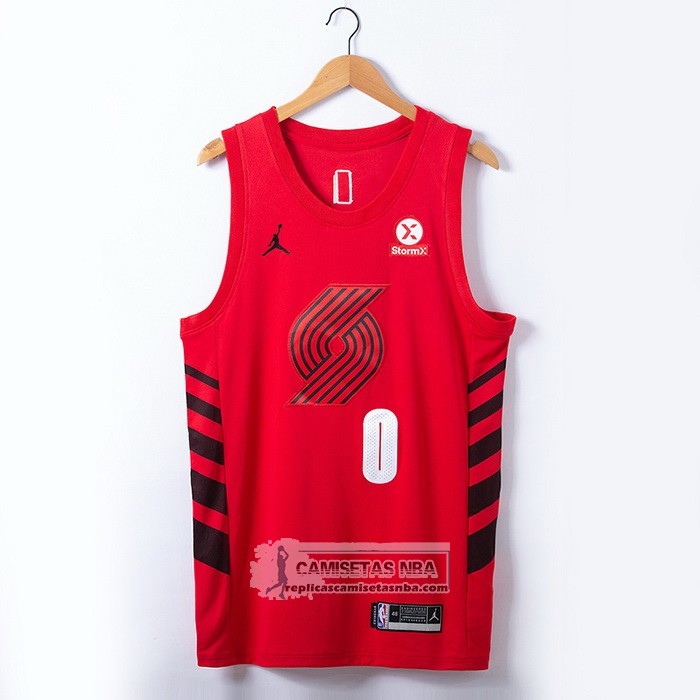 Camiseta Portland Trail Blazers Damian Lillard NO 0 Statement 2022-23 Rojo